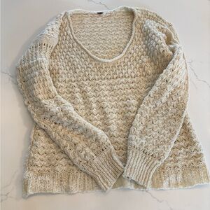 Free People Cream Knit Sweater